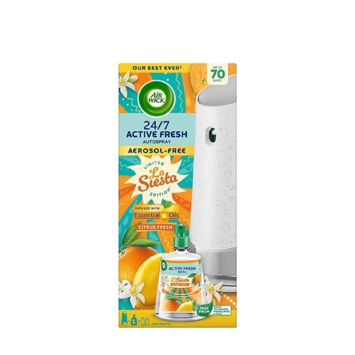 Air Wick La Siesta Citrus Fresh 24/7 Active Fresh Autospray Kit 228ml