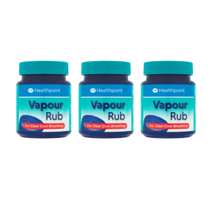 Healthpoint Vapour Rub for Clear Breathing Relief from Coughs 100ml - Pack of 3