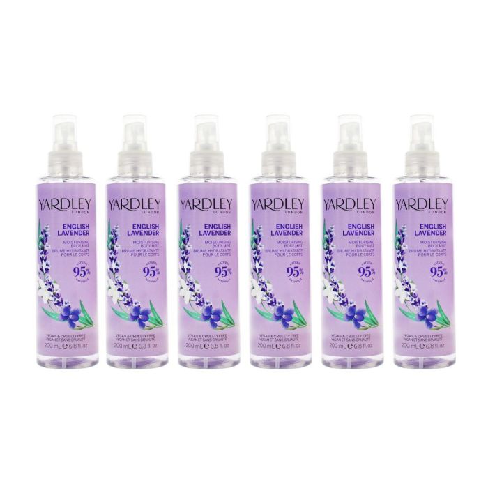 Yardley London English Lavender Fragrance Body Mist 200ml - Pack of 6