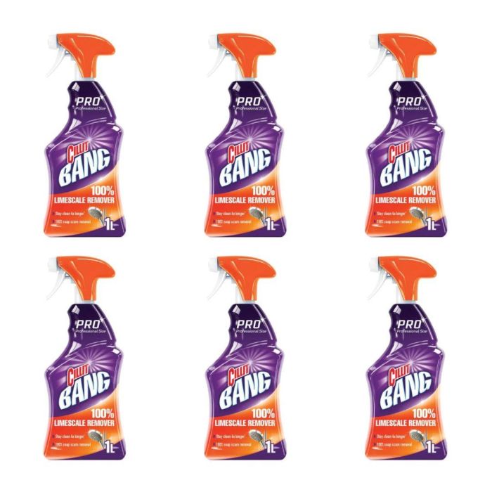 Cillit Bang Limescale & Grime Remover for Kitchen Bathroom 1 L - Pack of 6