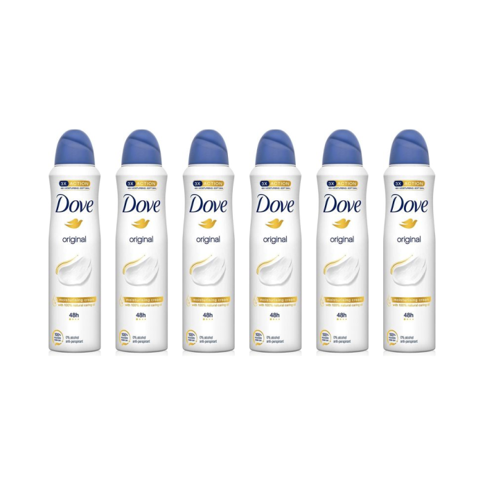 Dove Original Antiperspirant Deodorant Spray 150ml - Pack of 6