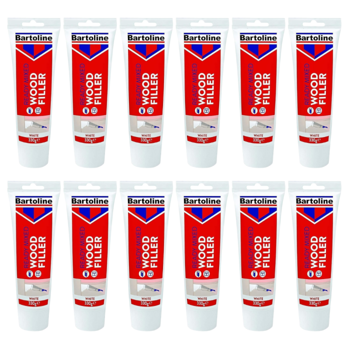 Bartoline Ready Mixed Wood Filler White Tube 330g - Pack of 12