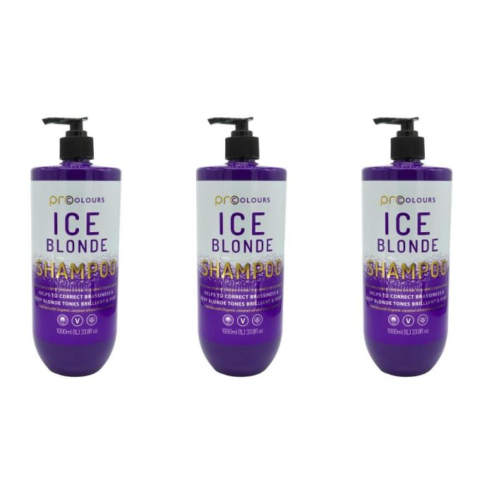 Pro Colours Ice Blonde Toning Shampoo 1L - Pack of 3
