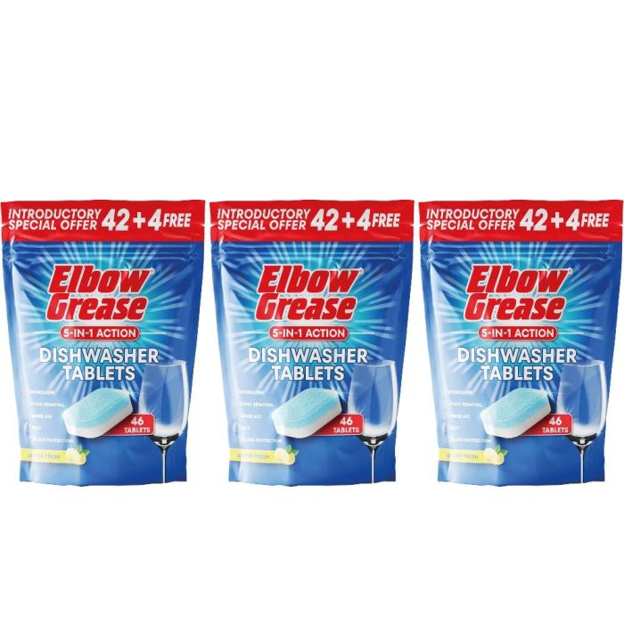 Elbow Grease Dishwasher 46 Tablets - Pack of 3
