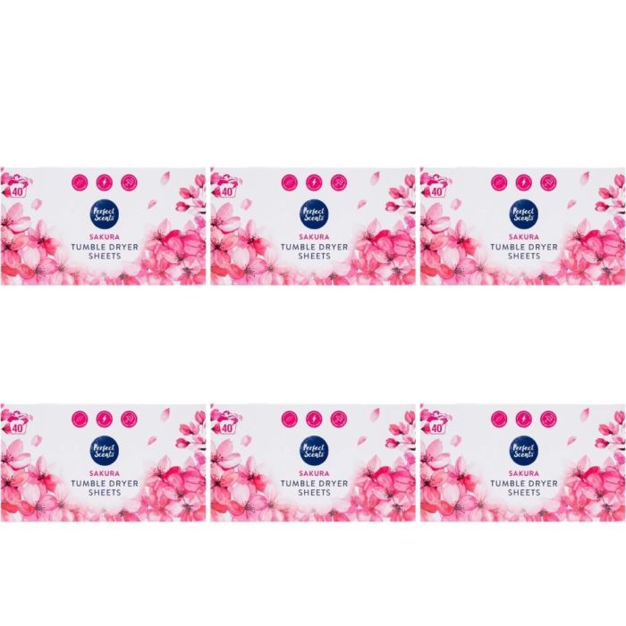 Perfect Scents Sakura Tumble Dryer Sheets 40Sheets - Pack of 6