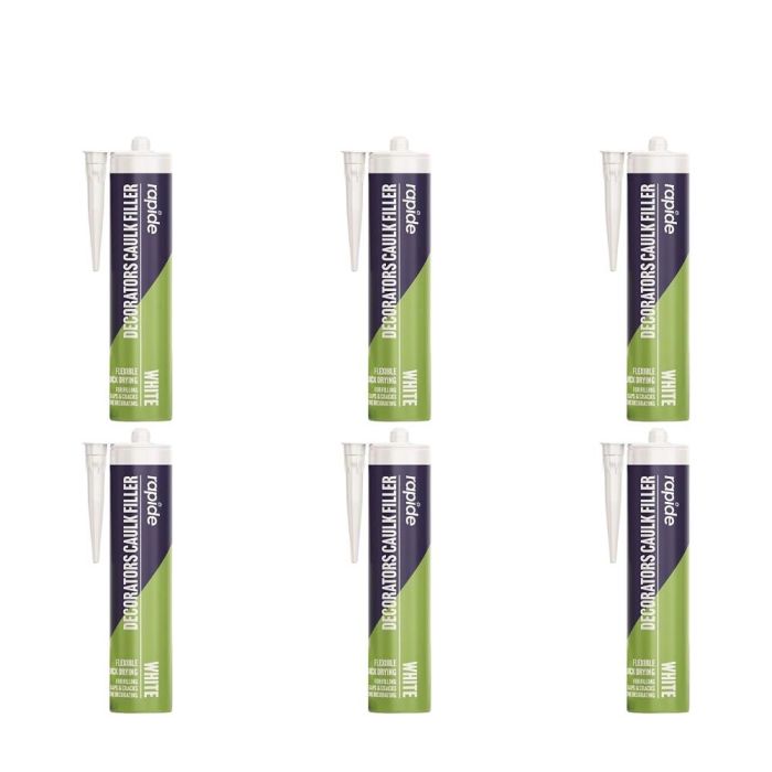 Rapide White Decorators Caulk Filler 260ml - Pack of 6