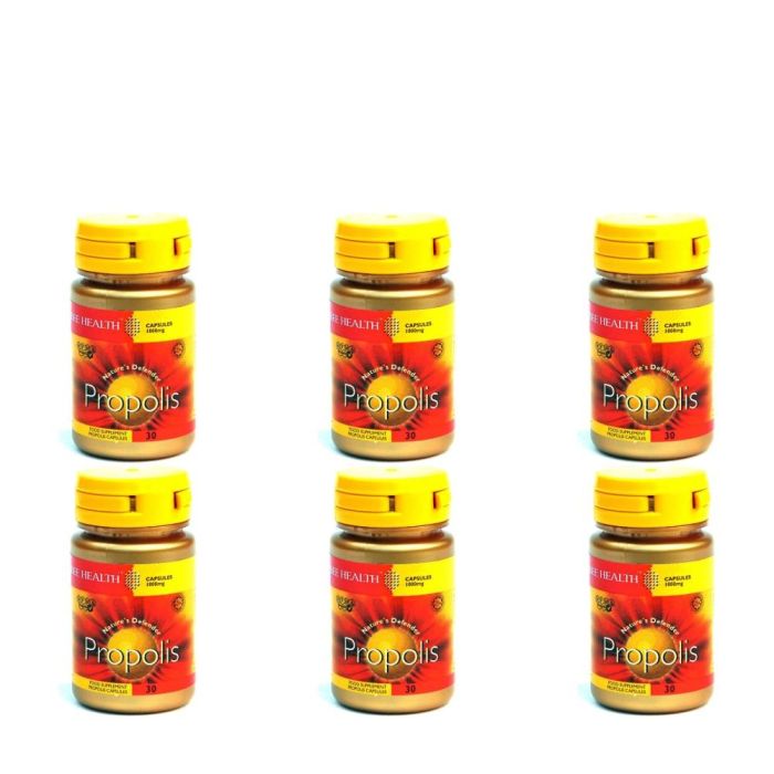 Bee Health Propolis Food Supplement 30 Capsules - Pack of 6