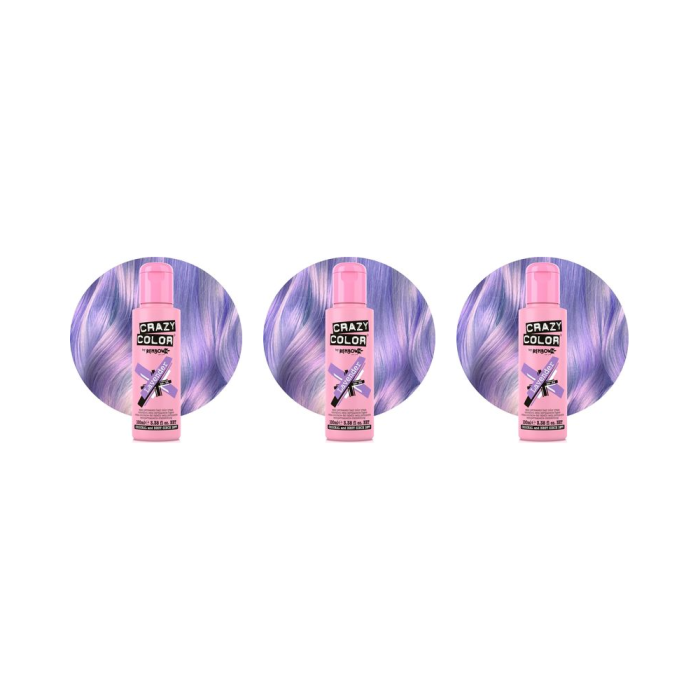 Crazy Color 54 Pastel Lavender Semi-Permanent Hair Color 100ml - Pack of 3