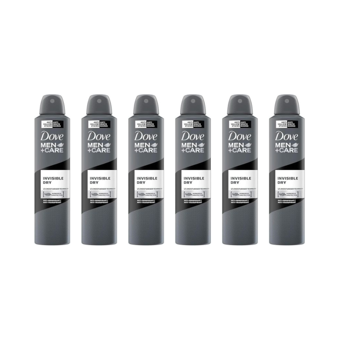Dove Men+Care Invisible Dry Antiperspirant Deodorant Spray 150 ml - Pack of 6