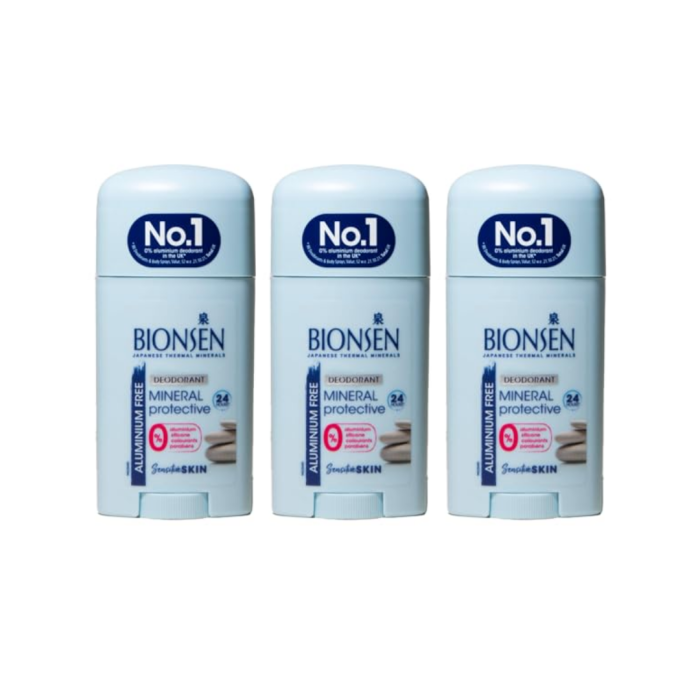 Bionsen Deodorant Stick Mineral Protective 24-Hour Freshness 40ml - Pack of 3