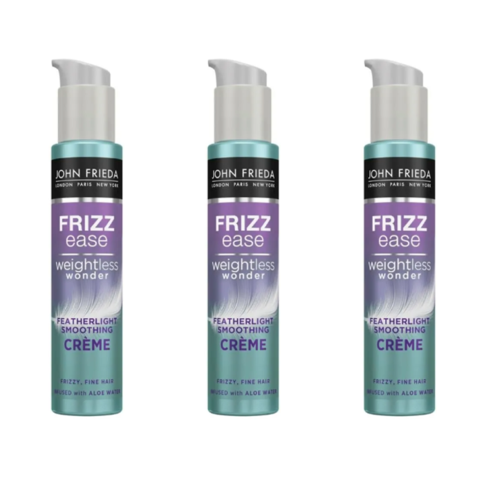 John Frieda Frizz Ease Weightless Wonder Smoothing Crème Hair Treatment 100ml - Pack of 3