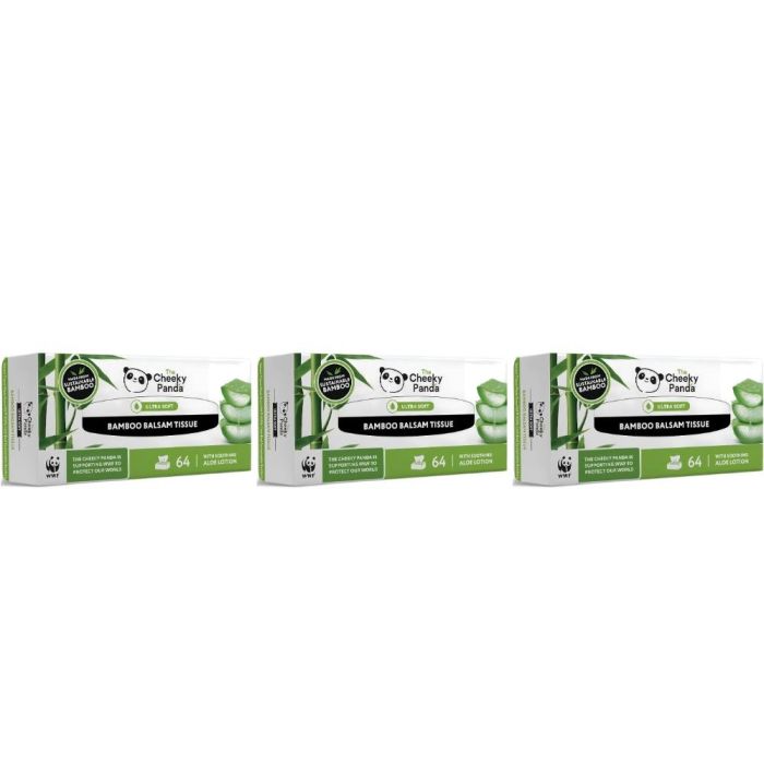 The Cheeky Panda Bamboo Balsam Tissues Box 64 Counts - Pack of 3