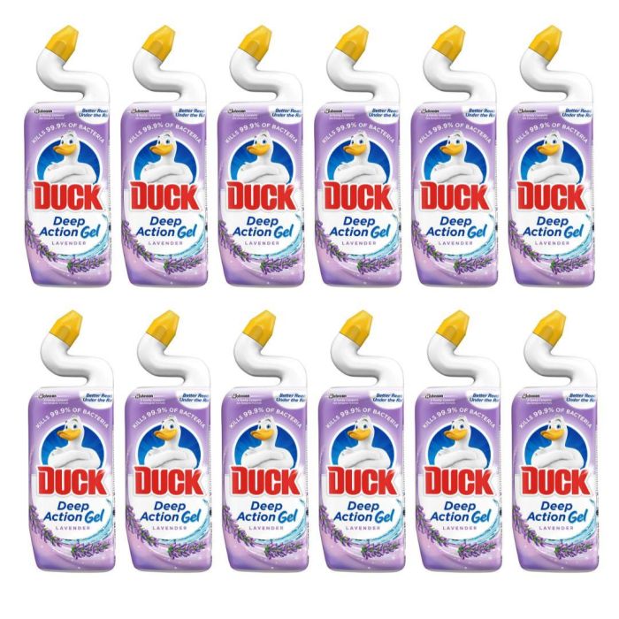 Duck Deep Action Gel Toilet Cleaner Lavender Limescale 750ML - Pack of 12