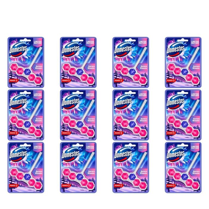Domestos Power 5 Aurora Blooms Toilet Rim Block 50g - Pack of 12