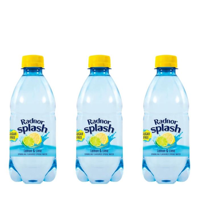 Radnor Splash Lemon & Lime Sparkling Flavoured Spring Water 330ml - Pack of 3