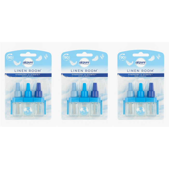 Airpure Symphony of Scents Plug-in 3 Refills Linen Room - Pack of 3