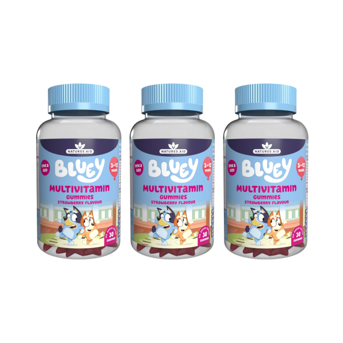 Natures Aid Bluey Kids Multivitamin Gummies for Children 30 Gummies - Pack of 3