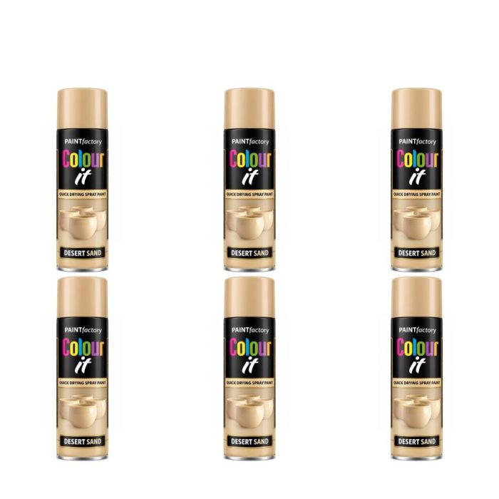 Paint Factory Colour It Desert Sand Matt Spray Paint 250ml - Pack of 6