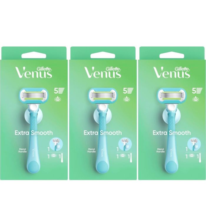 Gillette Venus Extra Smooth Razor with Shower Hook - Pack of 3