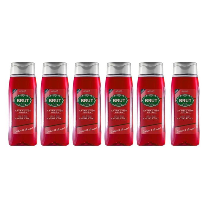 Brut Attraction Totale All-In-One Hair & Body Shower Gel 500 ML - Pack of 6