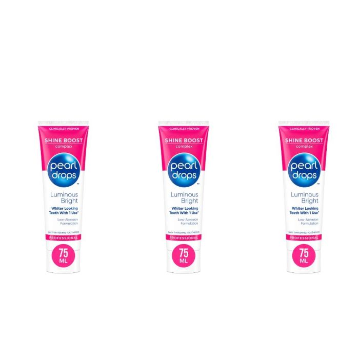 Pearl Drops Luminous Bright Whitening Toothpaste 75ml - Pack of 3