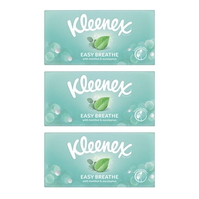 Kleenex Easy Breathe Facial Tissues 56 Sheets - Pack of 3