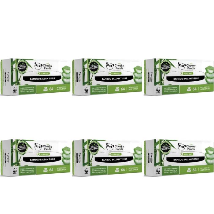 The Cheeky Panda Bamboo Balsam Tissues Box 64 Counts - Pack of 6