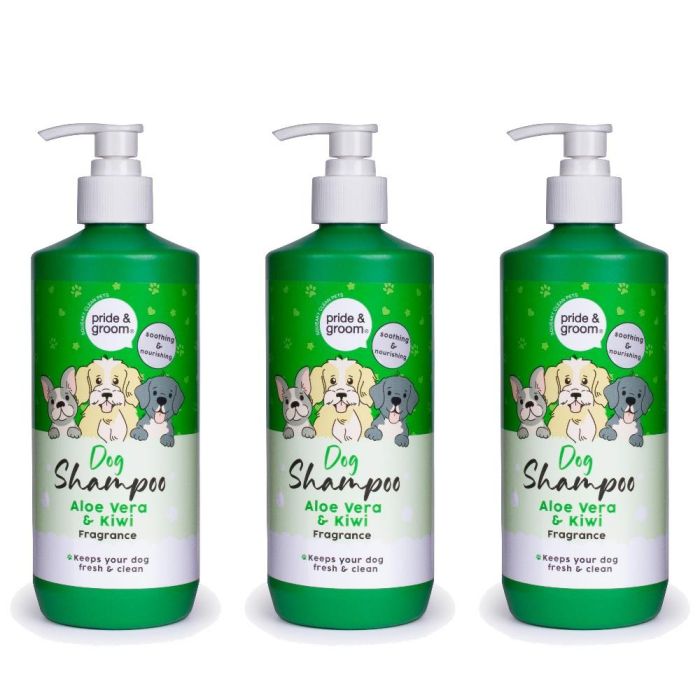 Pride & Groom Soothing & Nourishing Dog Shampoo 500ml - Pack of 3