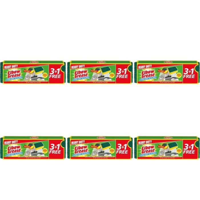 Elbow Grease Handgrip Scourers 4 Count - Pack of 6