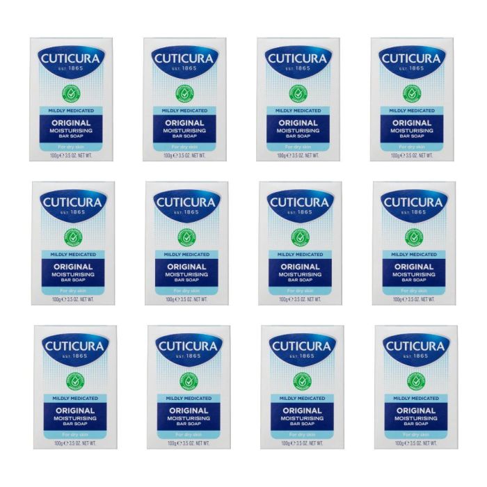 Cuticura Mildly Medicated Moisturising Bar Soap 100g - Pack of 12
