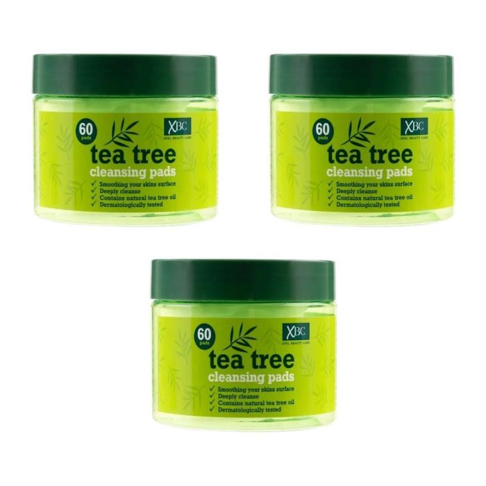 XBC Tea Tree Cleansing Pads 60's - Pack of 3