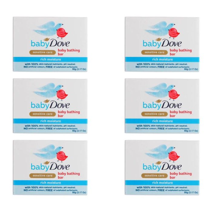 Baby Dove Rich Moisture Bathing Bar 90 G - Pack of 6
