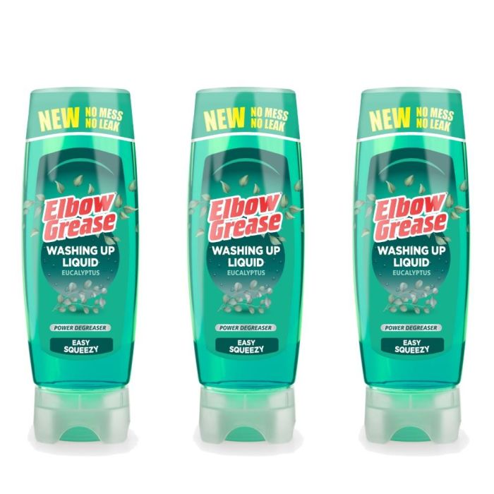 Elbow Grease Stand Up Eucalyptus Washing Up Liquid 450ml - Pack of 3