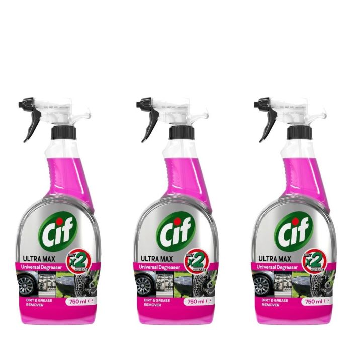 Cif Ultra Max Pink Degreaser Spray 750ml - Pack of 3