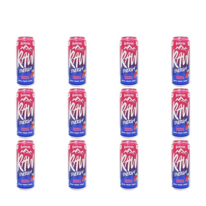 Rubicon Raw Berry & Grape Energy Drink 500ml - Pack of 12