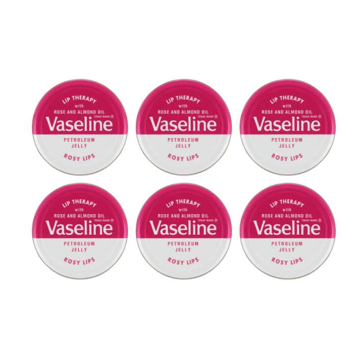 Vaseline Lip Therapy Rosy Lips with Rose and Almond Oils 20g - Pack of 6