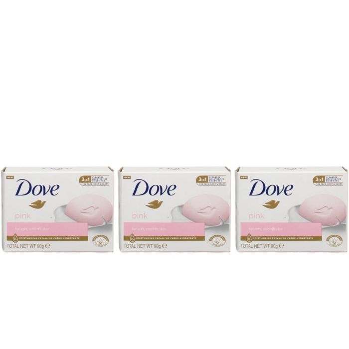 Dove Pink Moisturising Cream Soap 90g - Pack of 3
