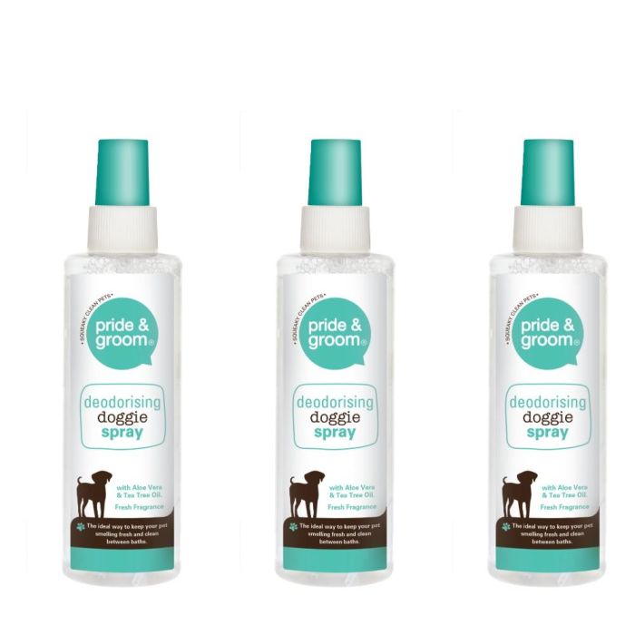 Pride & Groom Deodorising Doggie Spray 200ml - Pack of 3