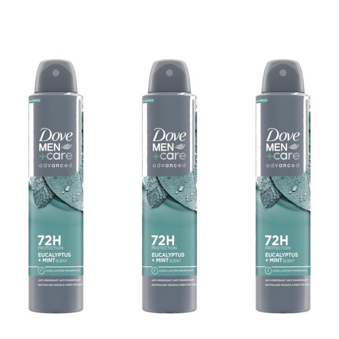 Dove Men+Care Eucalyptus Mint Antiperspirant Spray 250ml - Pack of 3