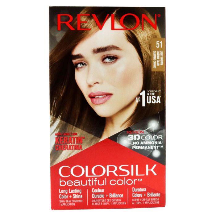 Revlon ColorSilk 51 Light Brown Permanent Ammonia Free Hair Dye - Pack of 1