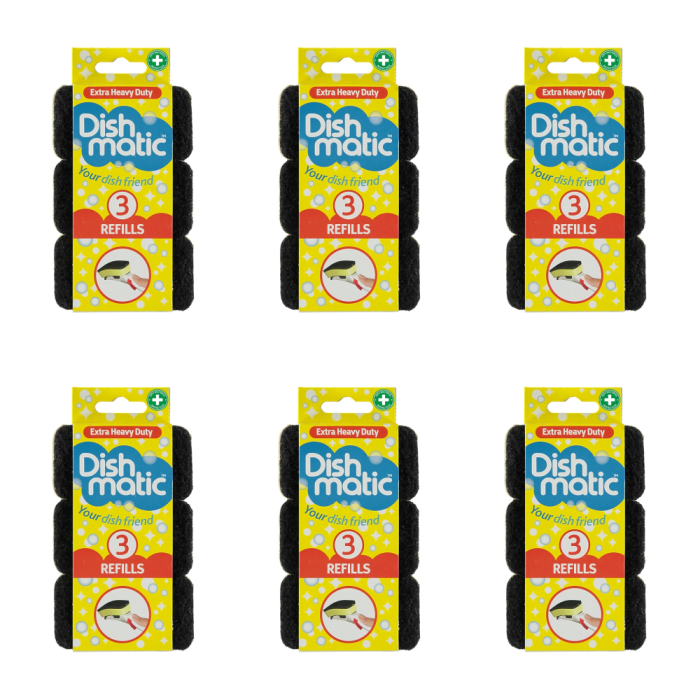 Dishmatic Extra Heavy Duty Refills 3 Pieces - Pack of 6