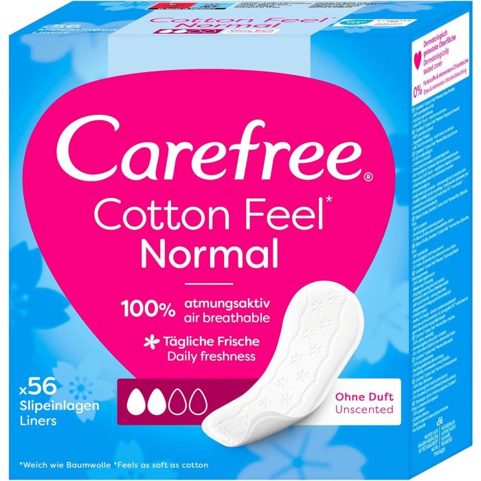Carefree Cotton Normal Pantyliners Unscented 56 Count
