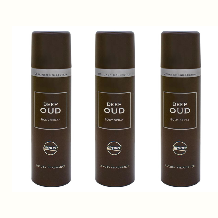 AirPure Designer Collection Deep Oud Body Spray 150ml - Pack of 3