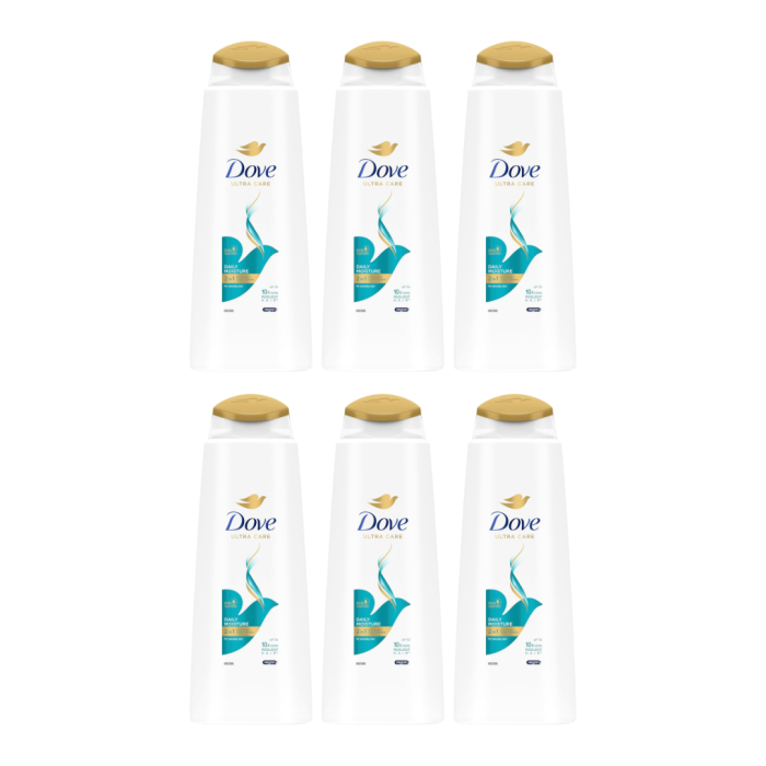 Dove Ultra Care 2in1 Daily Moisture Shampoo and Conditioner 400ml - Pack of 6