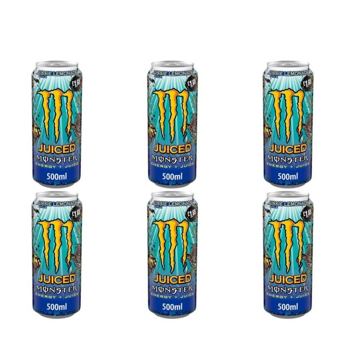 Monster Aussie Lemonade Juiced Energy Drink 500ml - Pack of 6