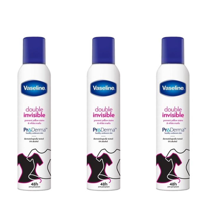 Vaseline Women Invisible Antiperspirant Deodorant Spray 250ml - Pack of 3