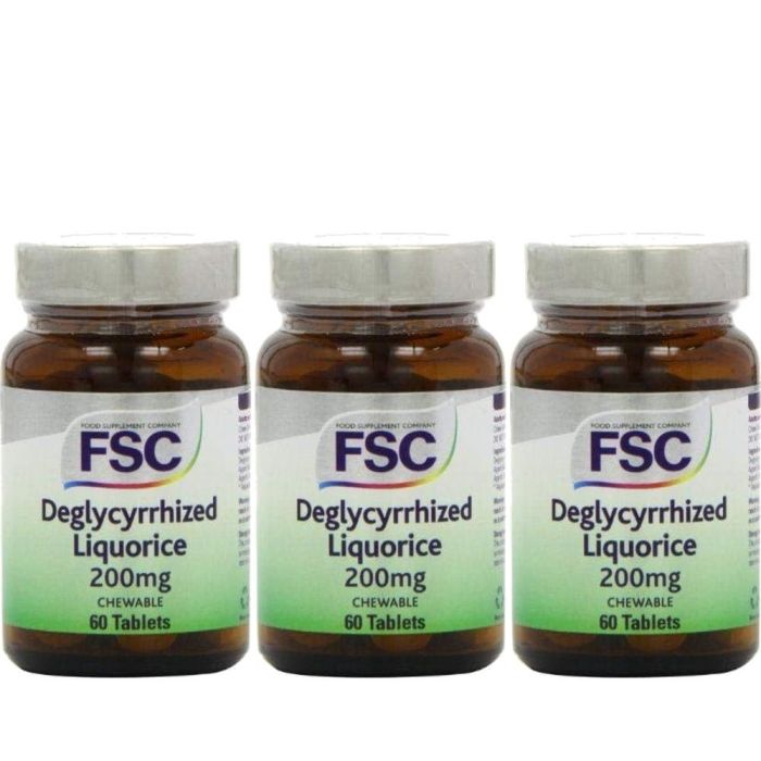 Fsc Deglycyrrhized Liquorice Chewable 60 Tablets - Pack of 3