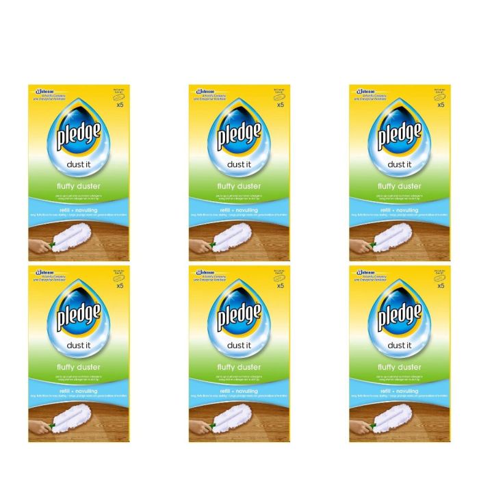 Pledge Fluffy Duster 5 Refills Pack - Pack of 6