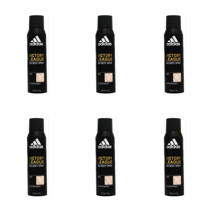 Adidas Victory League Deodorant Body Spray 150ml - Pack of 6