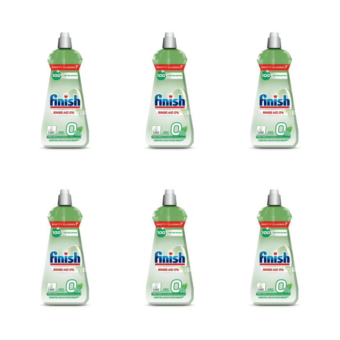 Finish Rinse Aid 0% Dishwasher 400ML - Pack of 6